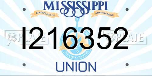 I216352 Mississippi License Plate