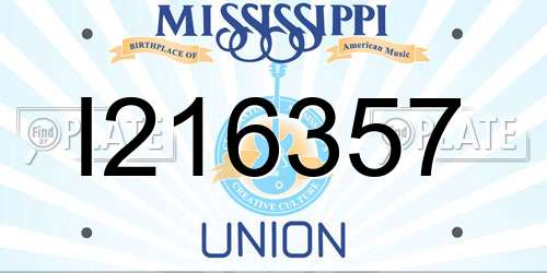 I216357 Mississippi License Plate