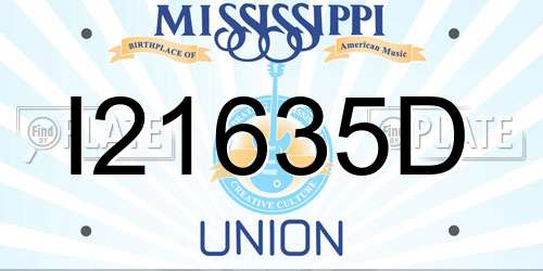I21635D Mississippi License Plate