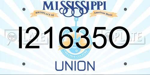 I21635O Mississippi License Plate