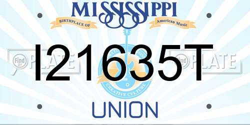 I21635T Mississippi License Plate
