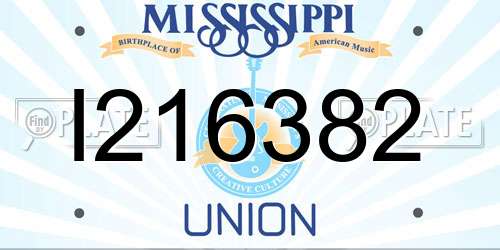 I216382 Mississippi License Plate