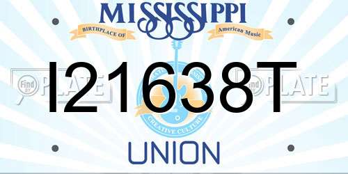 I21638T Mississippi License Plate