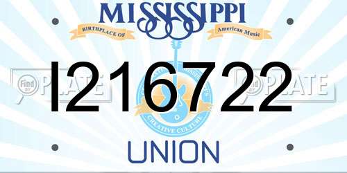 I216722 Mississippi License Plate