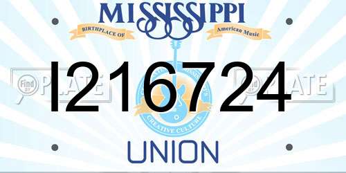 I216724 Mississippi License Plate