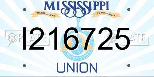 I216725 Mississippi License Plate