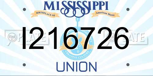 I216726 Mississippi License Plate
