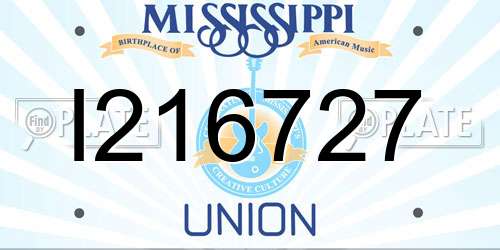 I216727 Mississippi License Plate