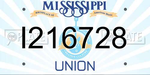 I216728 Mississippi License Plate