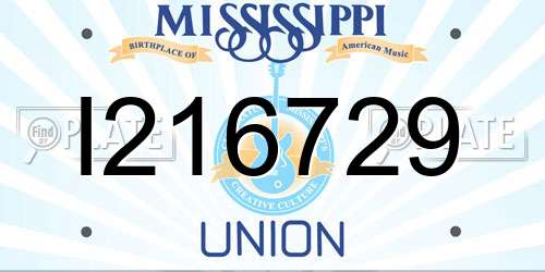 I216729 Mississippi License Plate