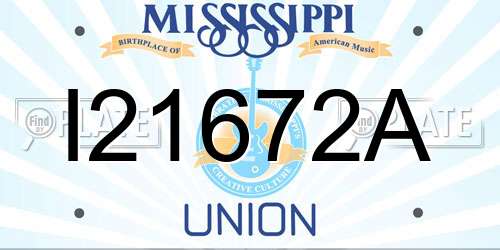 I21672A Mississippi License Plate