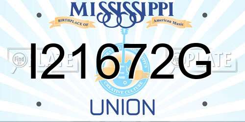 I21672G Mississippi License Plate