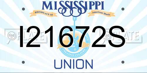 I21672S Mississippi License Plate