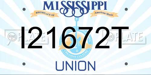 I21672T Mississippi License Plate