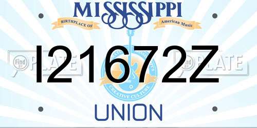 I21672Z Mississippi License Plate