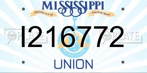 I216772 Mississippi License Plate