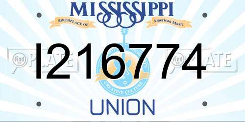 I216774 Mississippi License Plate