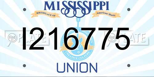 I216775 Mississippi License Plate