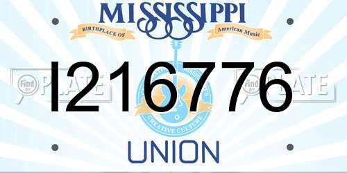 I216776 Mississippi License Plate