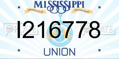I216778 Mississippi License Plate