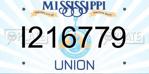 I216779 Mississippi License Plate