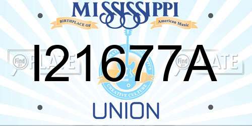 I21677A Mississippi License Plate