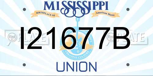 I21677B Mississippi License Plate