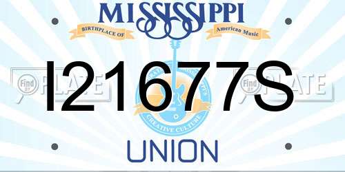 I21677S Mississippi License Plate