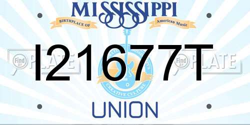 I21677T Mississippi License Plate