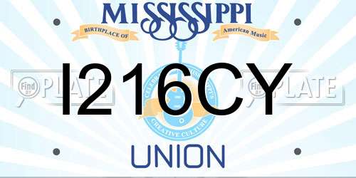 I216CY Mississippi License Plate