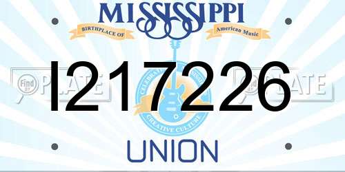 I217226 Mississippi License Plate