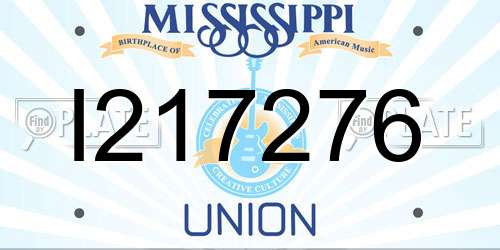 I217276 Mississippi License Plate