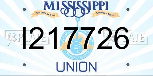 I217726 Mississippi License Plate