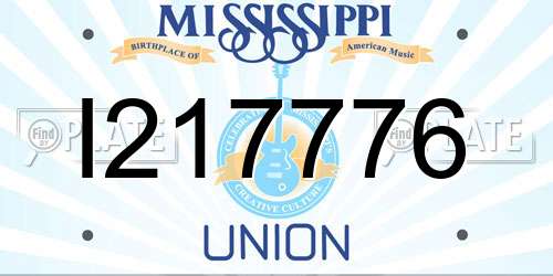 I217776 Mississippi License Plate