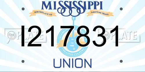 I217831 Mississippi License Plate