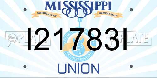 I21783I Mississippi License Plate