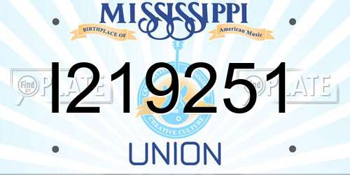 I219251 Mississippi License Plate