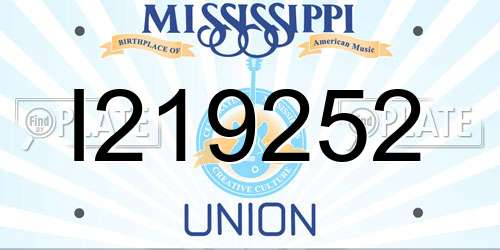 I219252 Mississippi License Plate