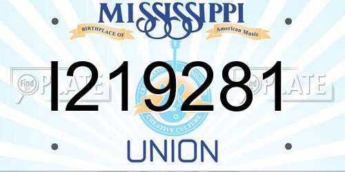 I219281 Mississippi License Plate