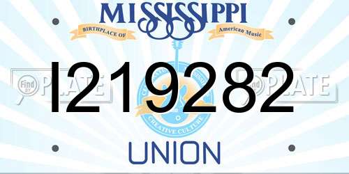 I219282 Mississippi License Plate