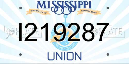 I219287 Mississippi License Plate