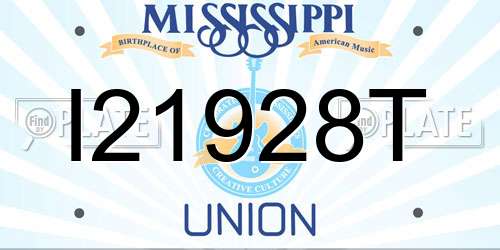 I21928T Mississippi License Plate