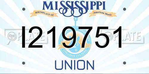 I219751 Mississippi License Plate