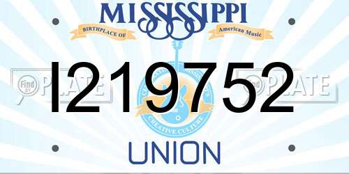 I219752 Mississippi License Plate