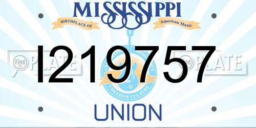 I219757 Mississippi License Plate