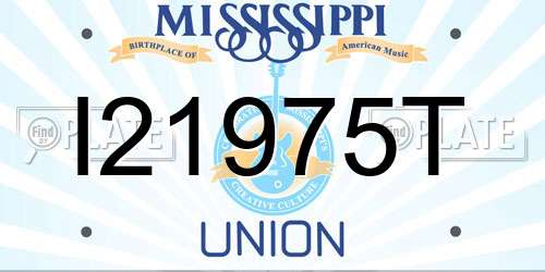 I21975T Mississippi License Plate