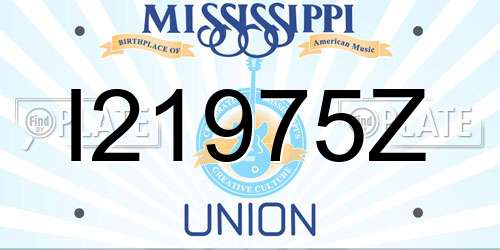 I21975Z Mississippi License Plate