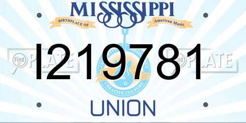 I219781 Mississippi License Plate
