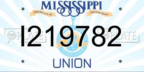 I219782 Mississippi License Plate