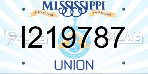 I219787 Mississippi License Plate
